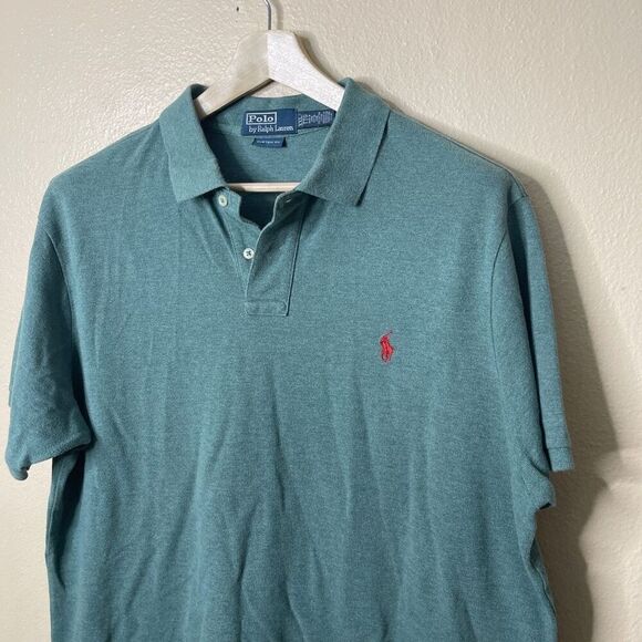 Polo Ralph Lauren Shirt Mens XXL Green Polo Buttons Short Sleeve Custom Fit - Picture 2 of 8